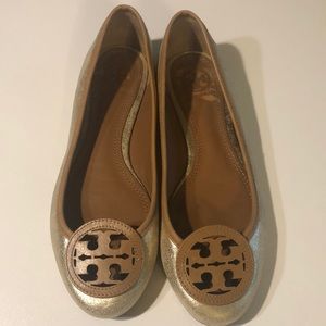 TORY BURCH Ballet Flats Gold Leather 6.5?